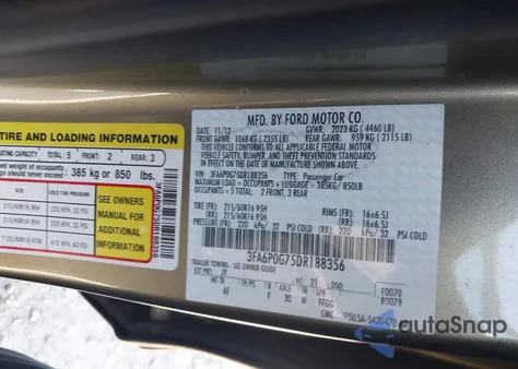 2013 Ford Fusion S из США, поврежденный, VIN 3FA6P0G75DR188356